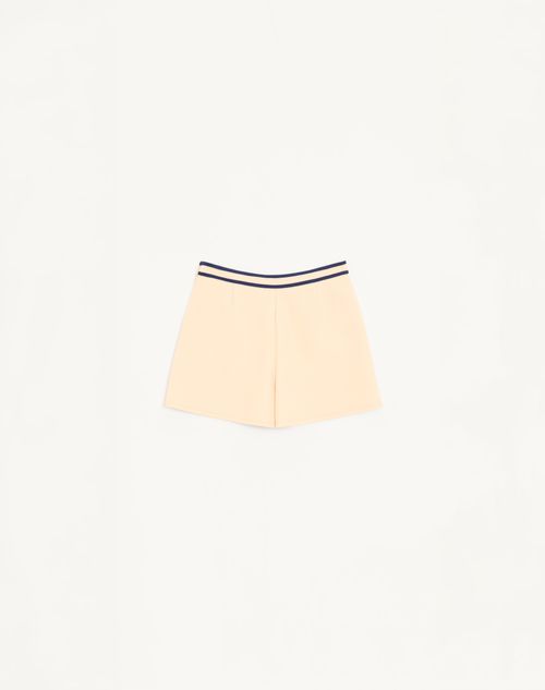 Valentino - Crepe Couture Shorts - Birch/blue - Woman - Trousers And Shorts